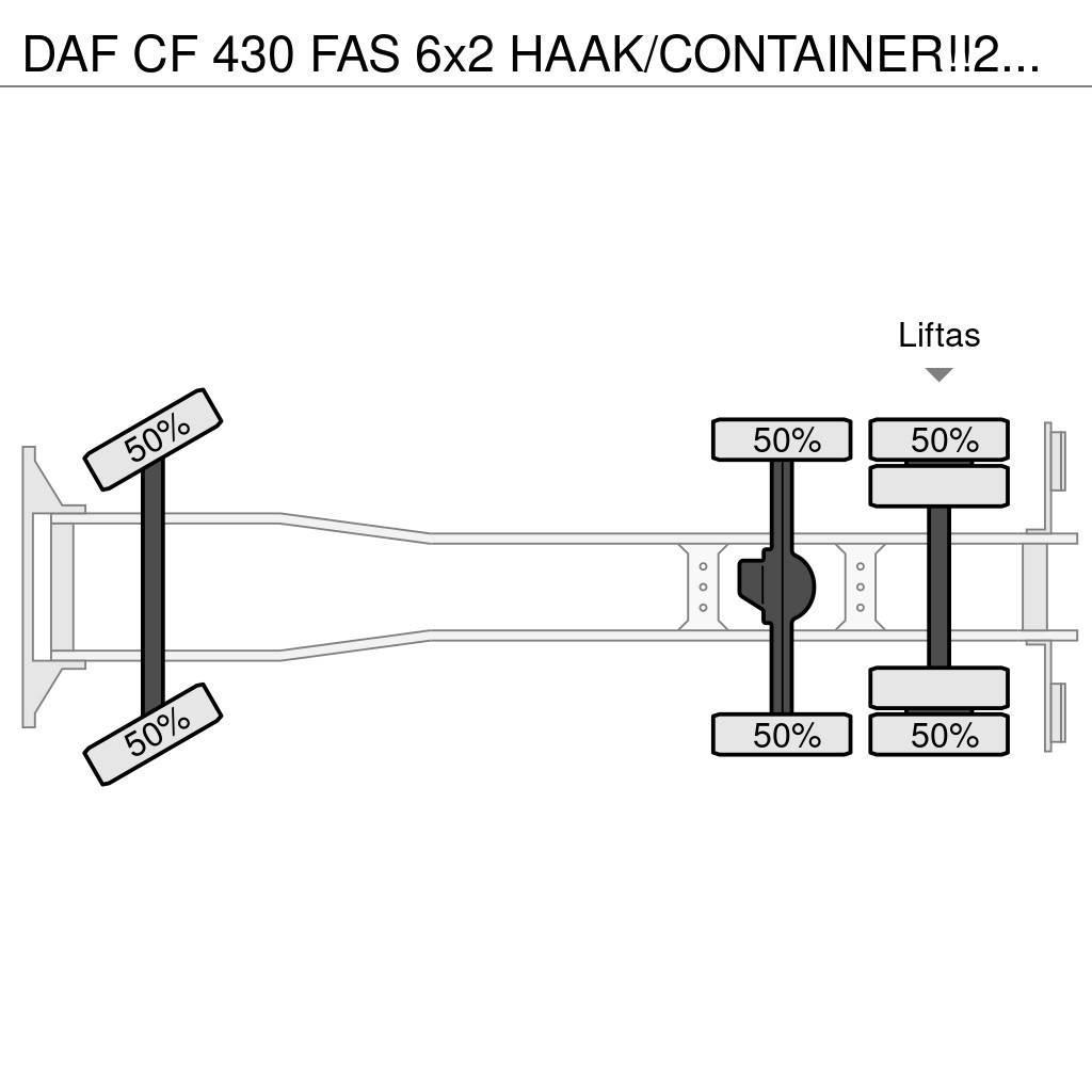 DAF CF 430 FAS 6x2 HAAK/CONTAINER!!2019!!82dkm!! Vrachtwagen met containersysteem