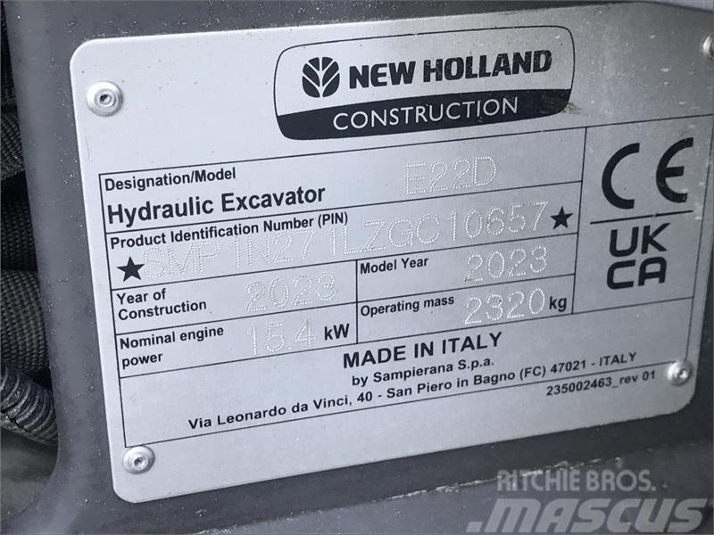 New Holland E22D MINIGRAVER DEMO Minigraafmachines < 7t