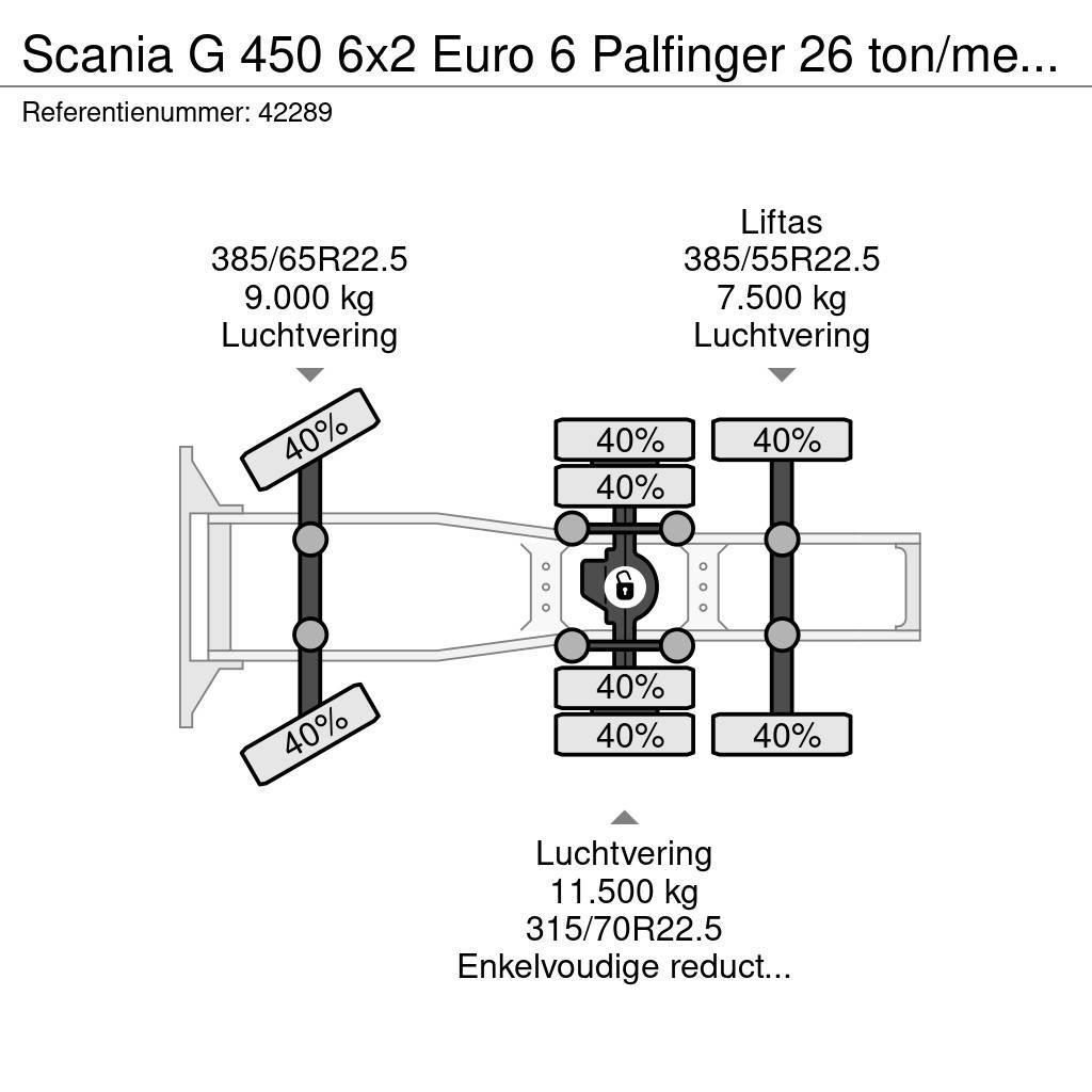 Scania G 450 6x2 Euro 6 Palfinger 26 ton/meter laadkraan Trekkers