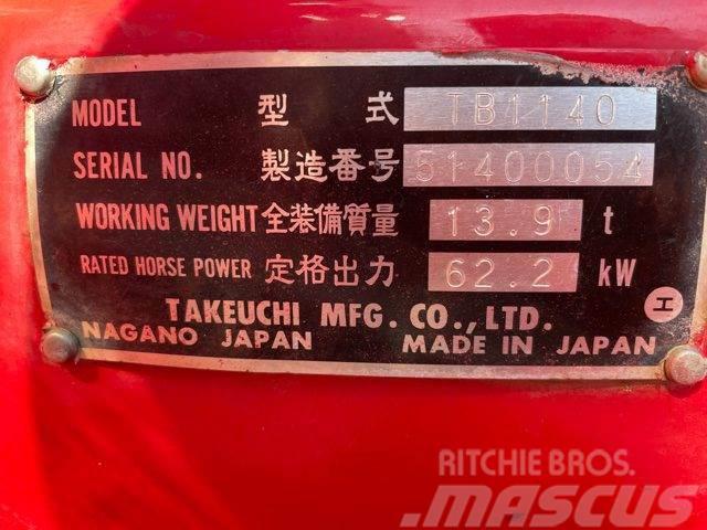 Takeuchi TB1140 Gravemaskine til ophug. Rupsgraafmachines