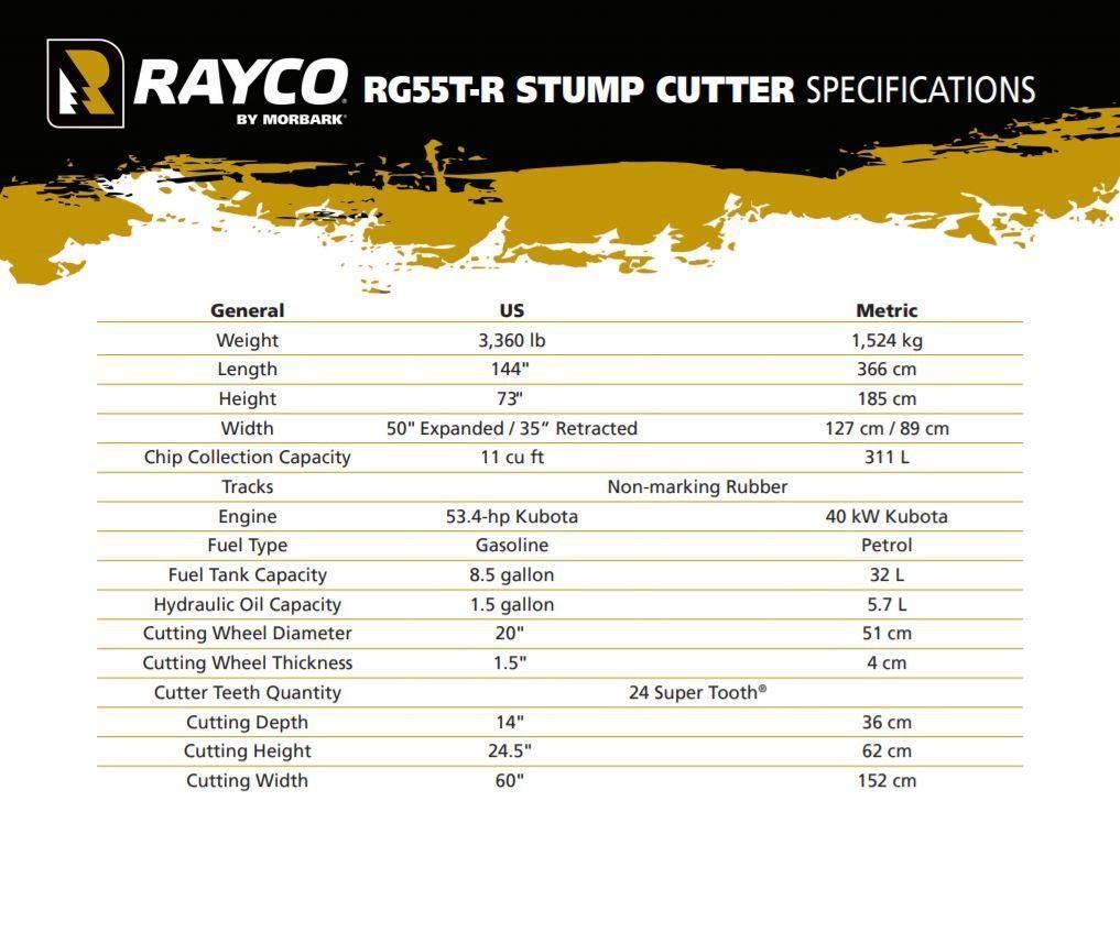 Rayco RG55T-R TRAC Boomstronkfrees