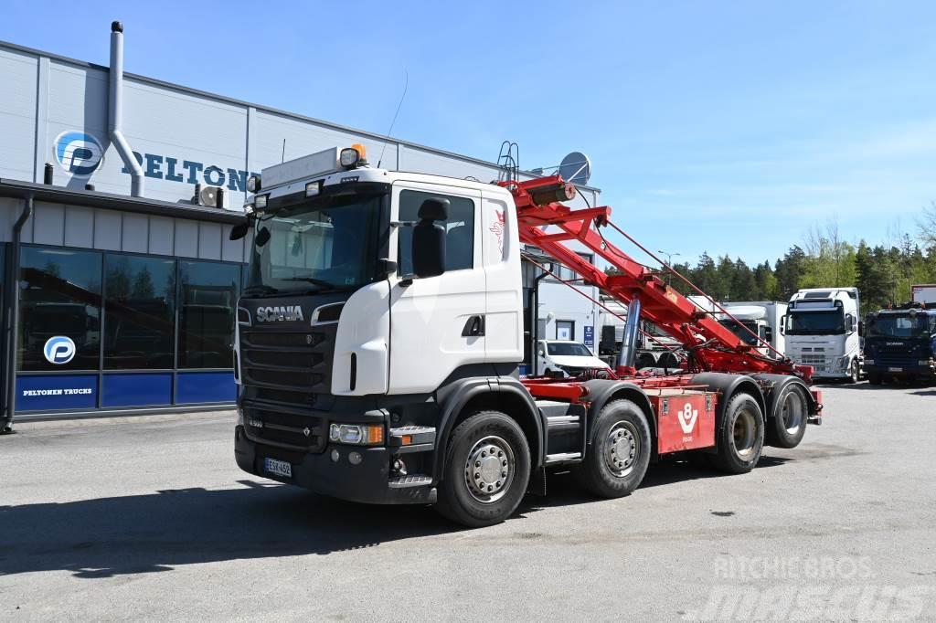 Scania R500 8x2 Multilift vaijeri Containertrucks met kabelsysteem