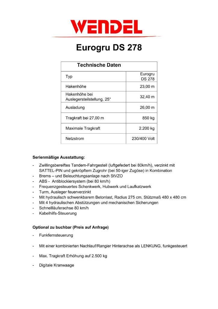 Eurogru DS 278 - Schnellbaukran Snelmontage kranen