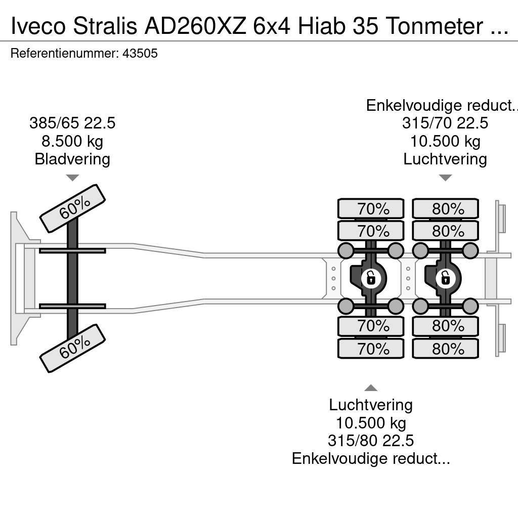 Iveco Stralis AD260XZ 6x4 Hiab 35 Tonmeter laadkraan + J Kranen voor alle terreinen