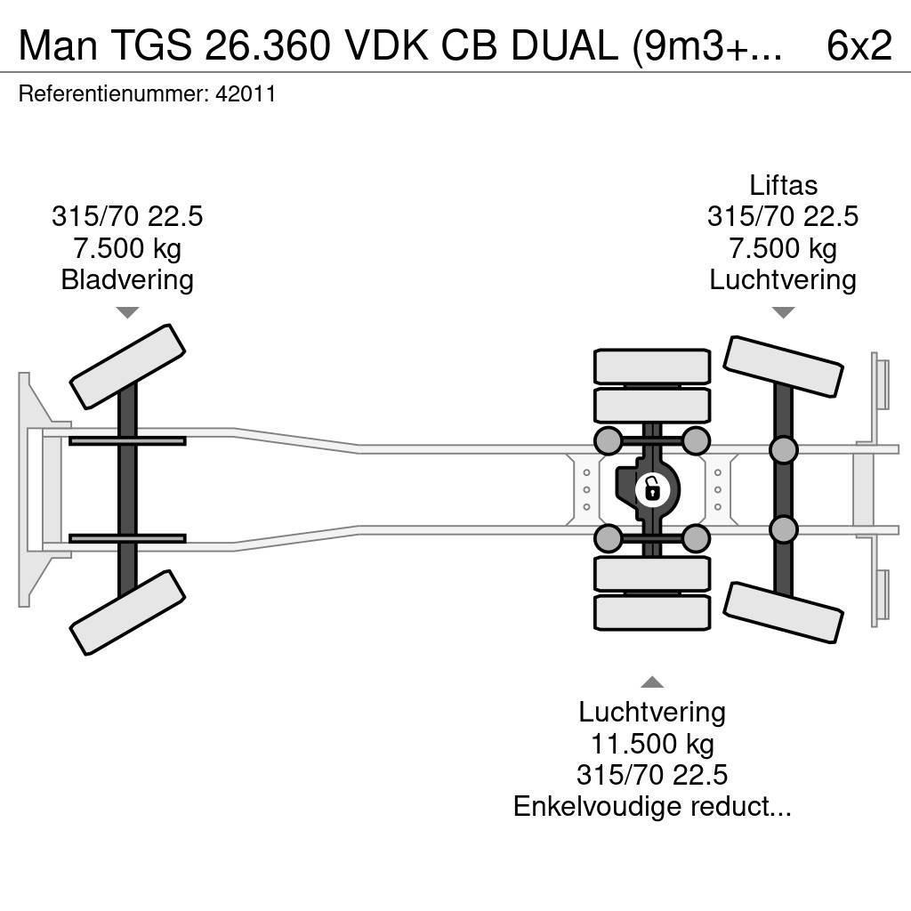 MAN TGS 26.360 VDK CB DUAL (9m3+13m3) Vuilniswagens