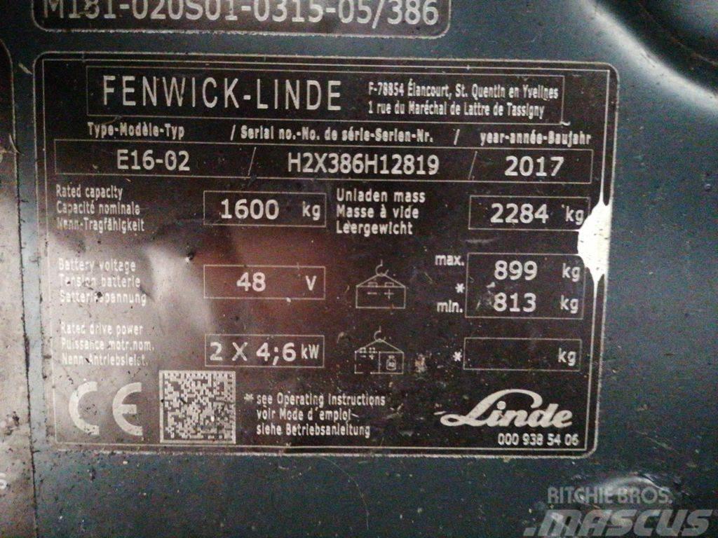Linde E16-02 Elektrische heftrucks