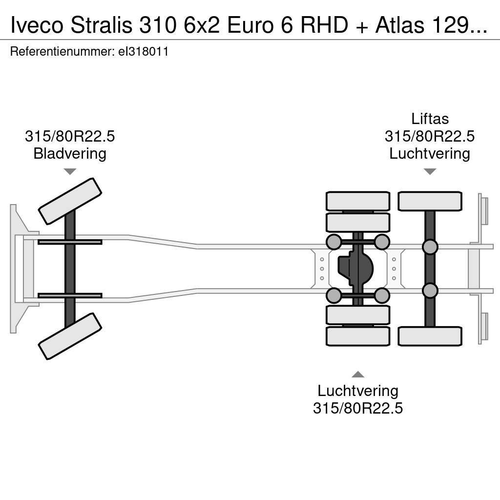 Iveco Stralis 310 6x2 Euro 6 RHD + Atlas 129.3 crane Platte bakwagens