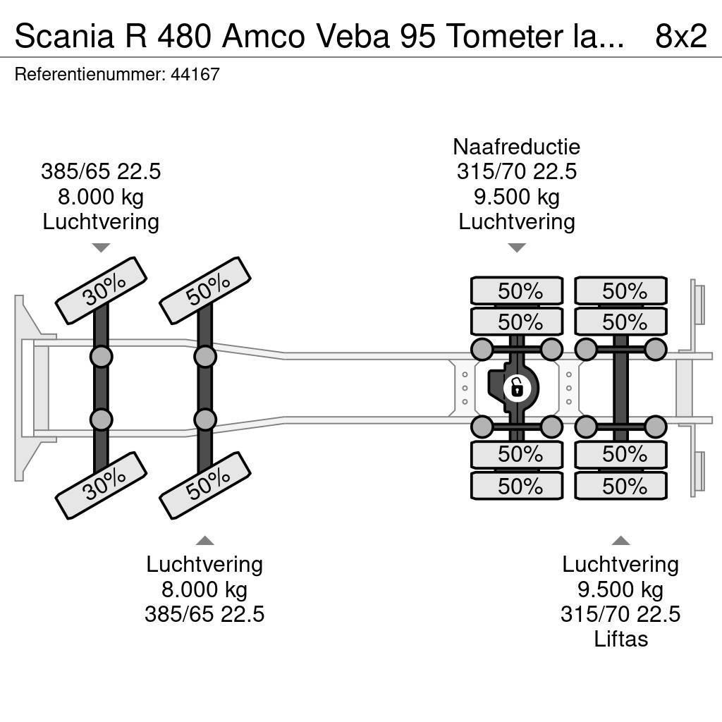 Scania R 480 Amco Veba 95 Tometer laadkraan + Fly-Jib Kranen voor alle terreinen