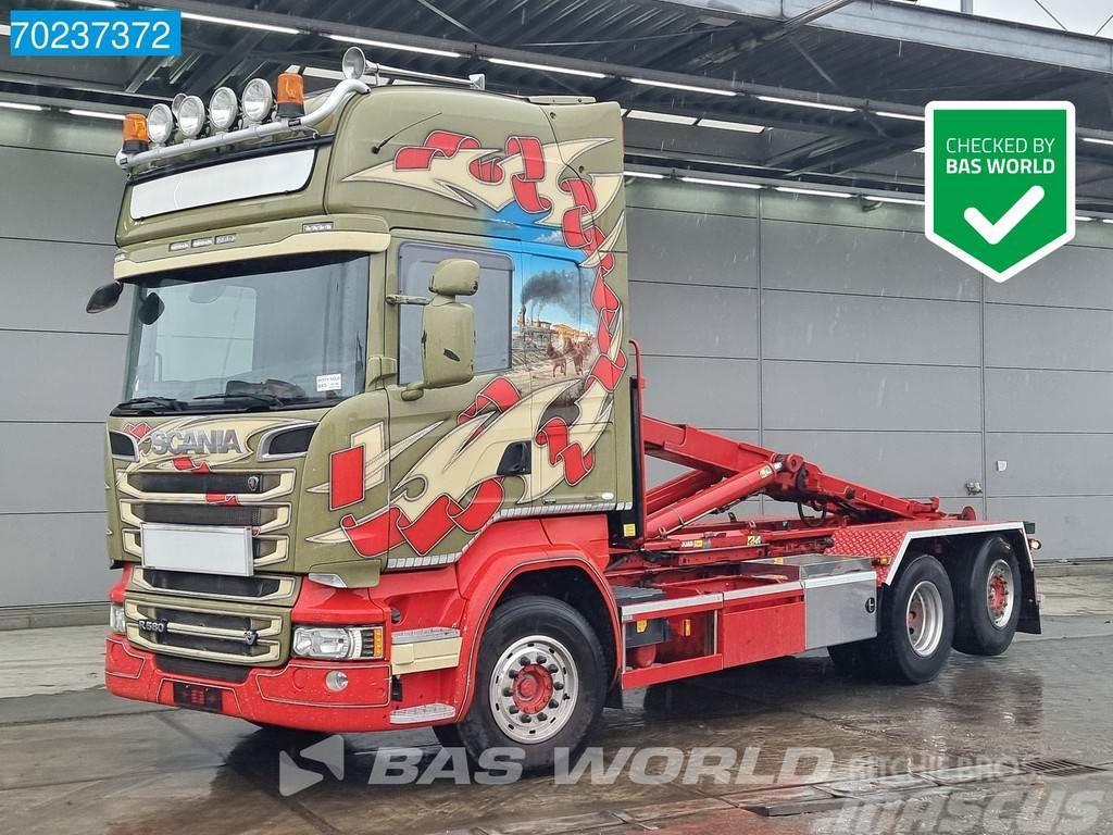 Scania R580 6X2 V8 20tons Hooklift Retarder Lift+Steering Vrachtwagen met containersysteem