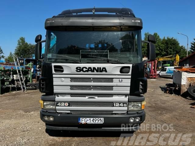 Scania 124 G 420 Hakowiec Vrachtwagen met containersysteem