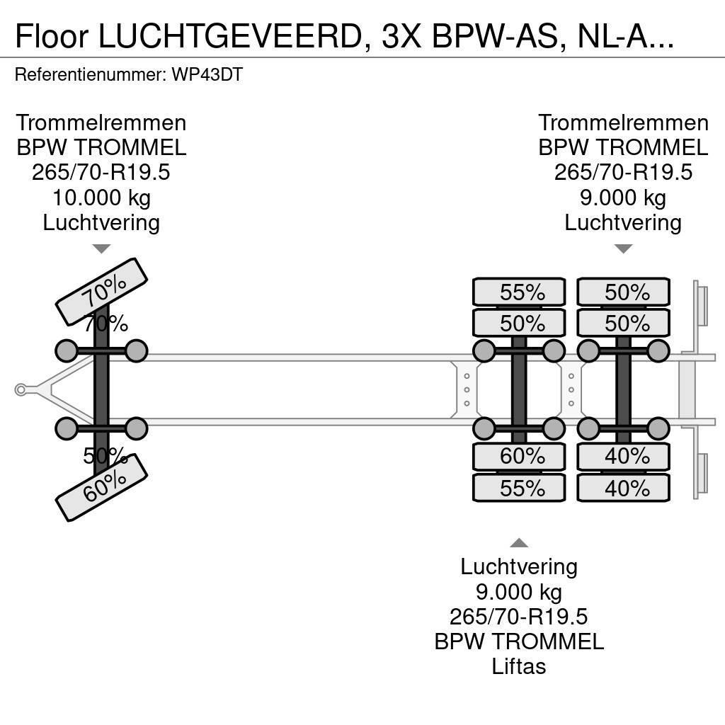 Floor LUCHTGEVEERD, 3X BPW-AS, NL-AANHANGER Containerchassis