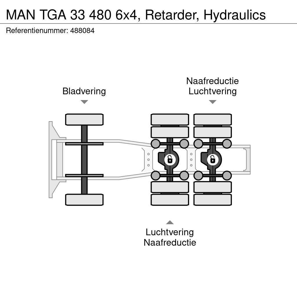 MAN TGA 33 480 6x4, Retarder, Hydraulics Trekkers