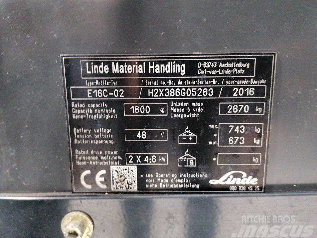 Linde E16C-02 Elektrische heftrucks