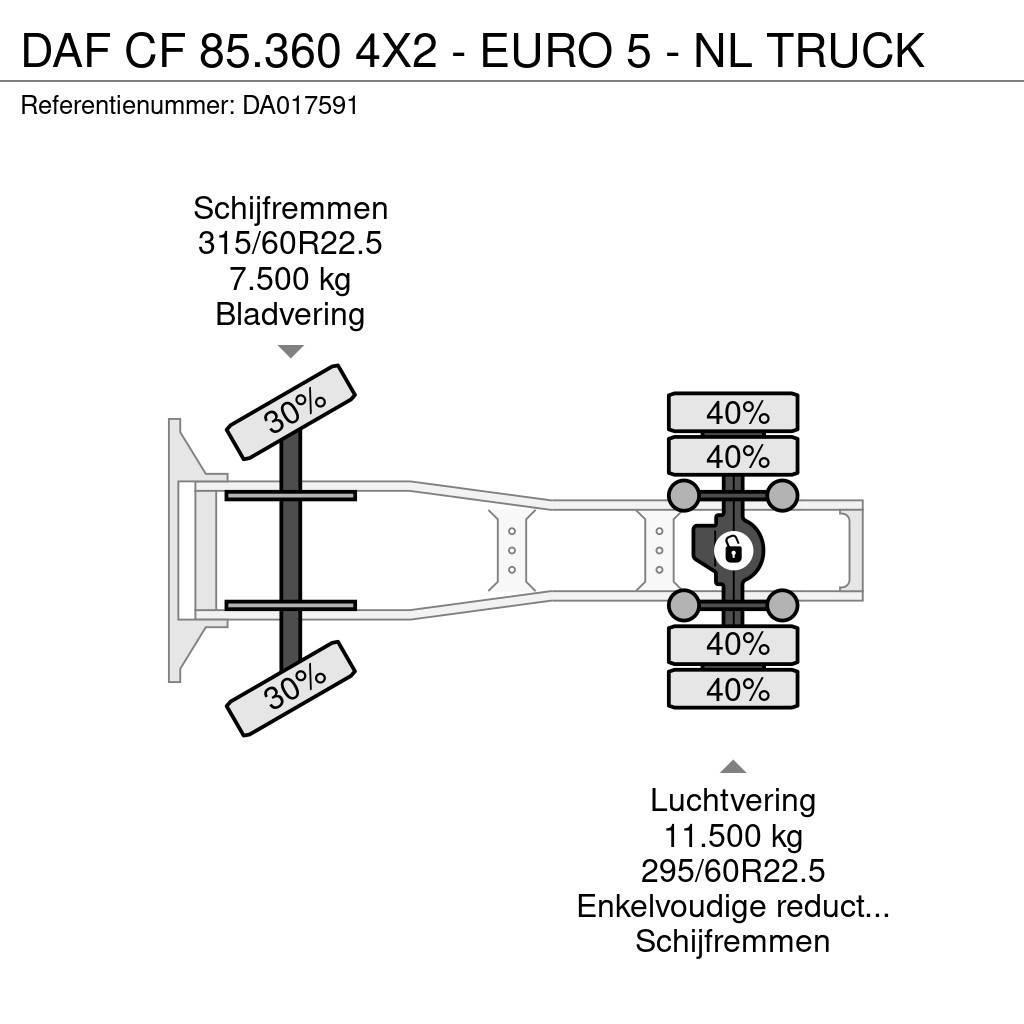 DAF CF 85.360 4X2 - EURO 5 - NL TRUCK Trekkers