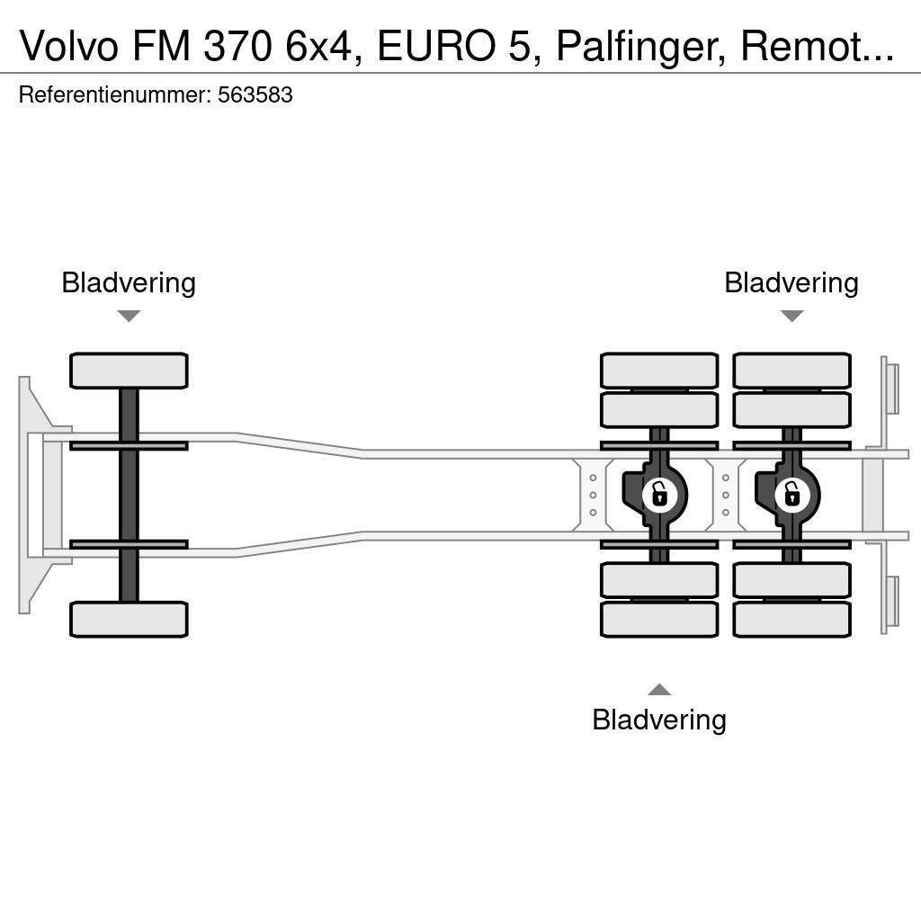 Volvo FM 370 6x4, EURO 5, Palfinger, Remote, Steel suspe Platte bakwagens