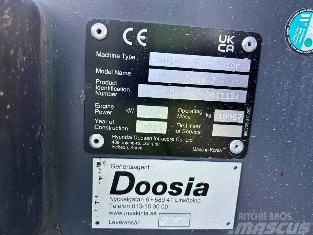 Doosan DX100W-7 Wielgraafmachines