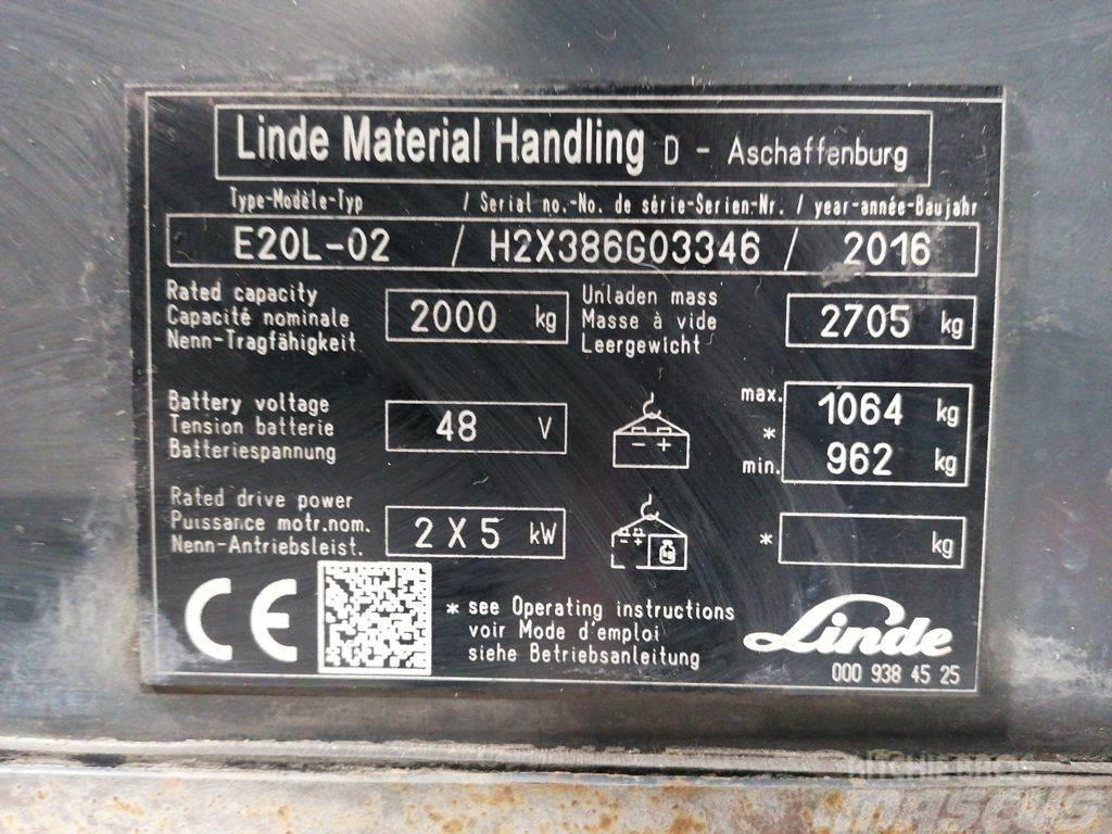Linde E20L-02 Elektrische heftrucks