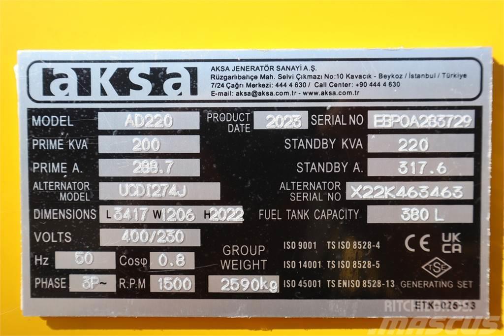 AKSA AD220 Valid inspection, *Guarantee! Diesel, 220 kV Diesel generatoren