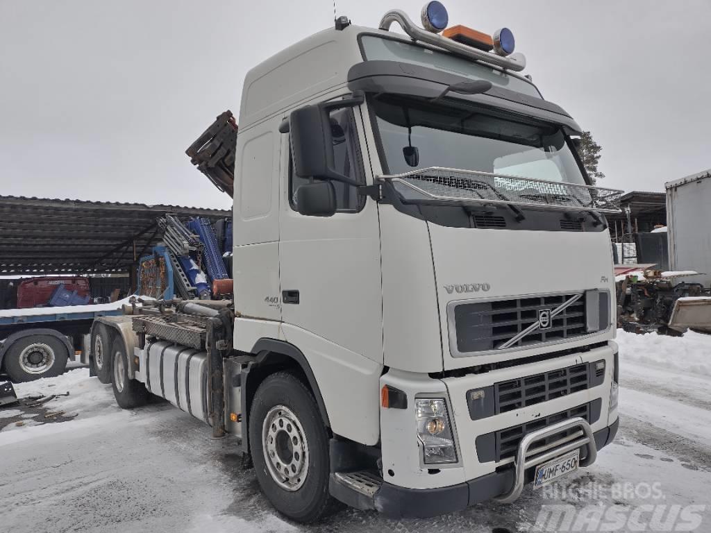 Volvo FH13 6x2 koukkulaite+Atlas 165 nosturi radio Vrachtwagen met containersysteem