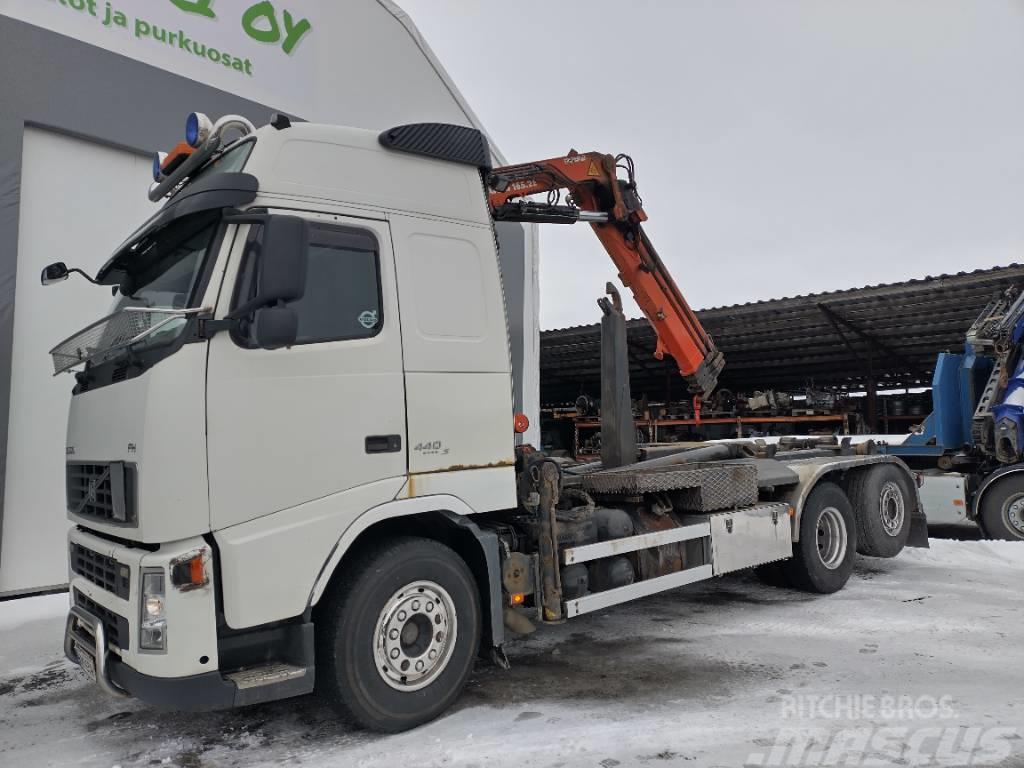 Volvo FH13 6x2 koukkulaite+Atlas 165 nosturi radio Vrachtwagen met containersysteem