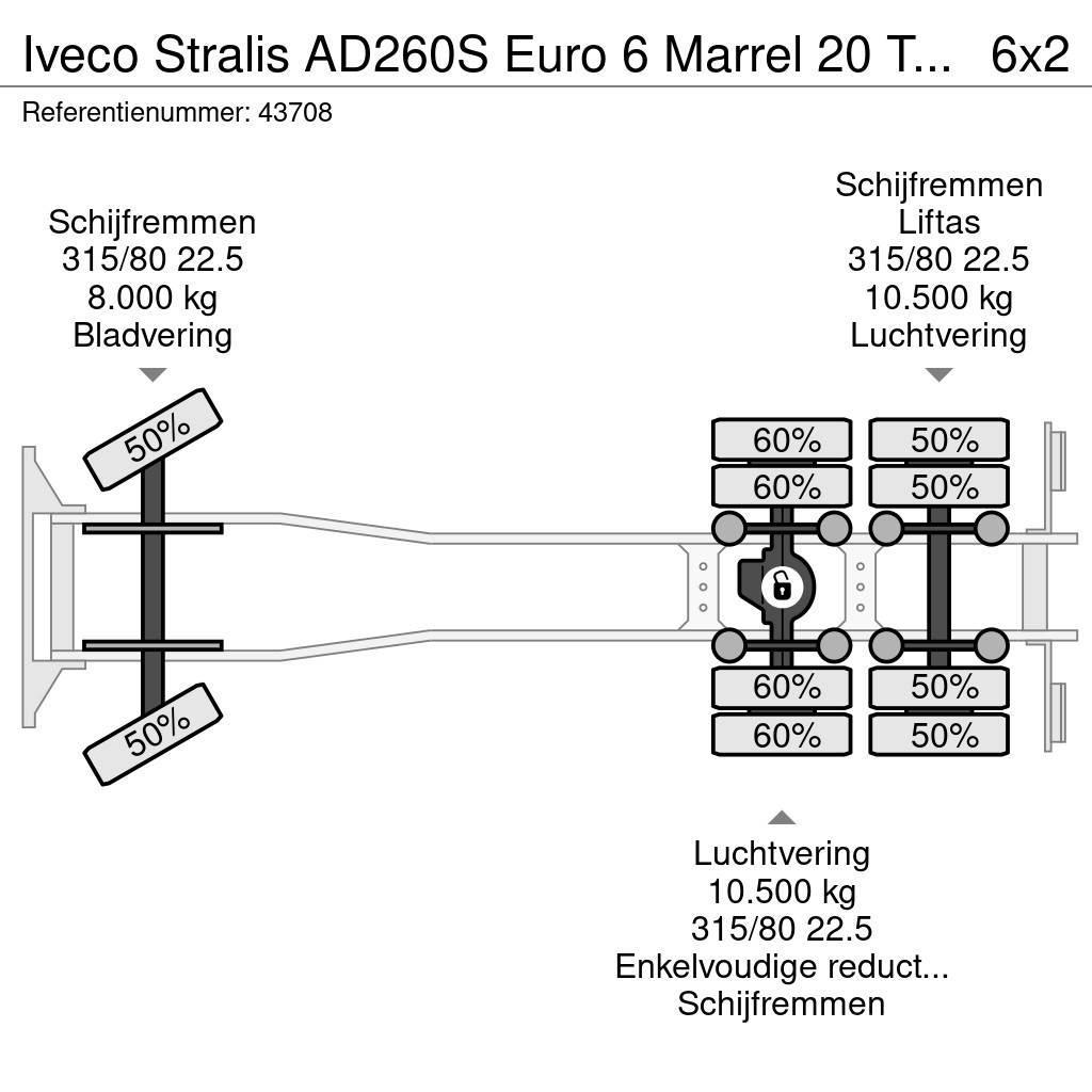 Iveco Stralis AD260S Euro 6 Marrel 20 Ton haakarmsysteem Vrachtwagen met containersysteem