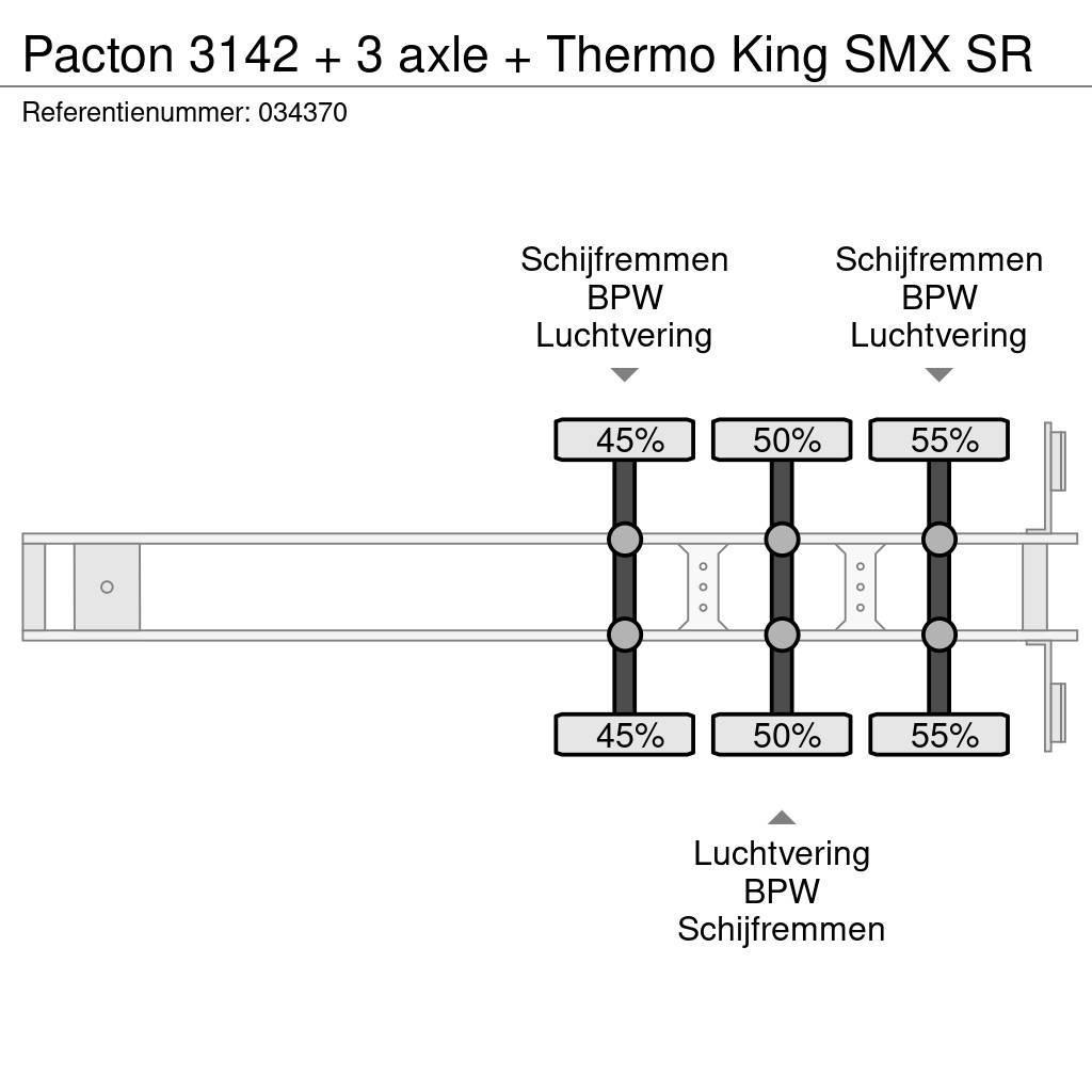 Pacton 3142 + 3 axle + Thermo King SMX SR Koel-vries opleggers