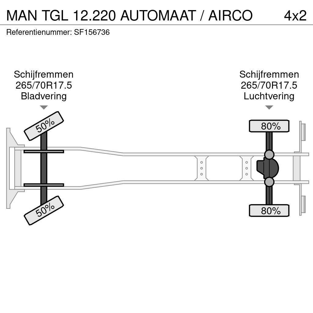 MAN TGL 12.220 AUTOMAAT / AIRCO Bakwagens met gesloten opbouw