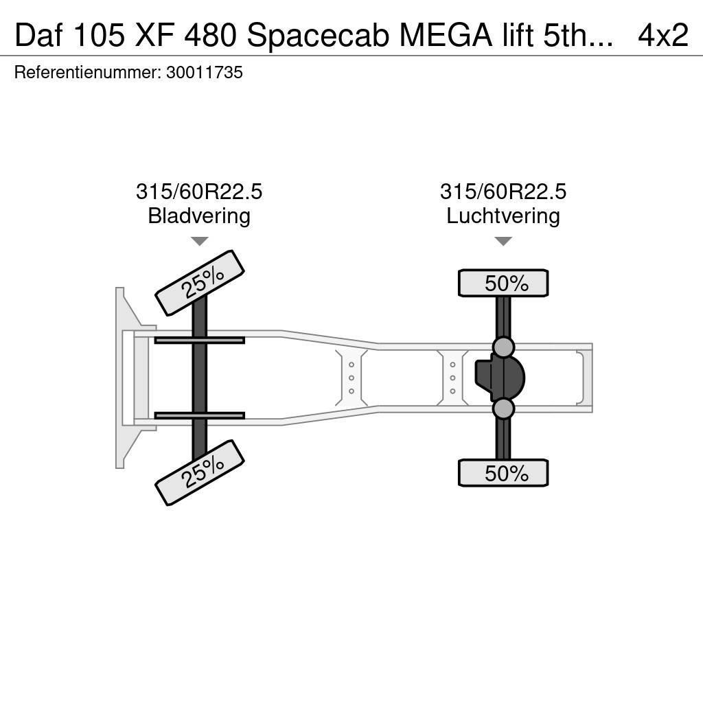 DAF 105 XF 480 Spacecab MEGA lift 5th wheel Trekkers