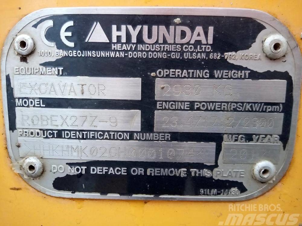 Hyundai Robex 27Z-9 Minigraafmachines < 7t