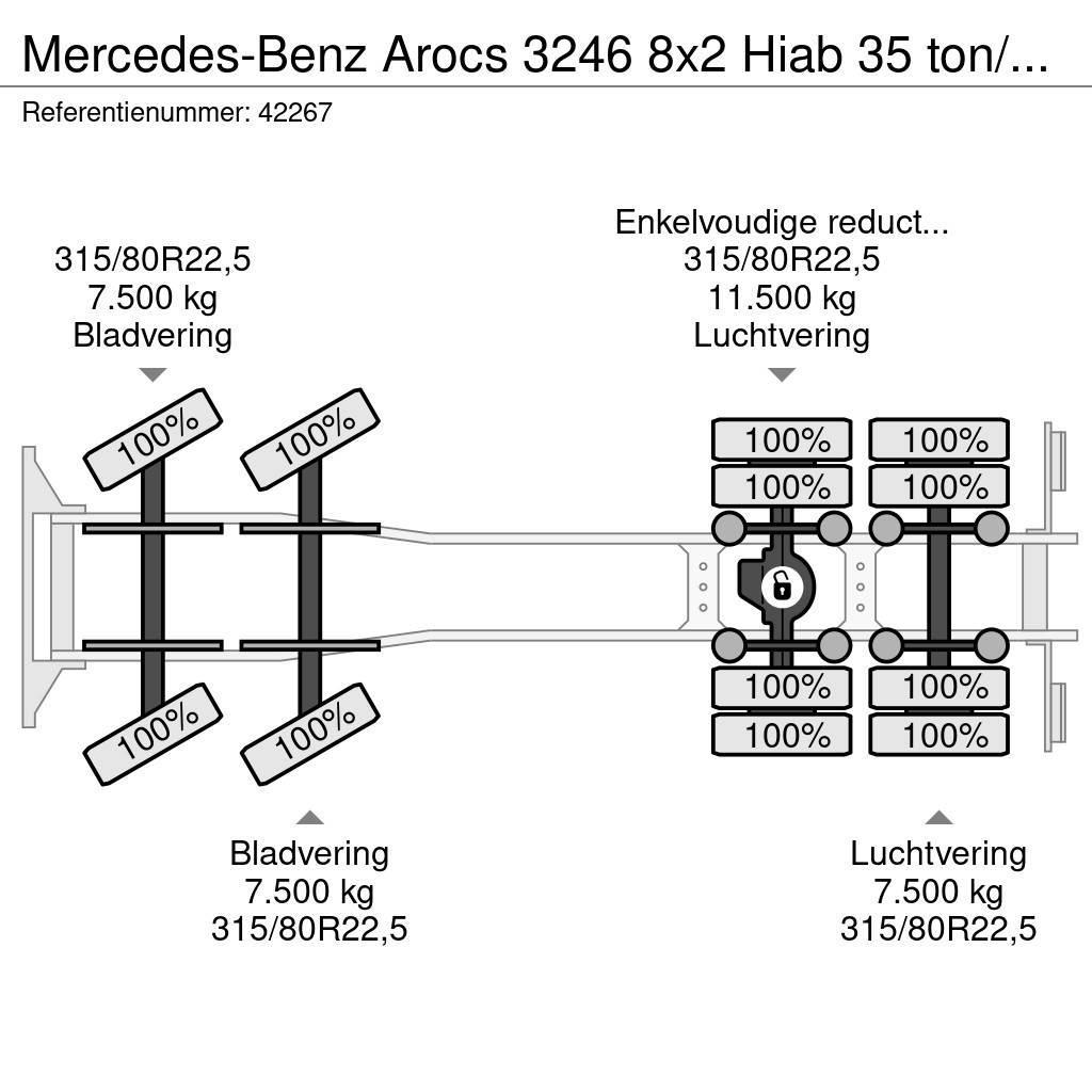 Mercedes-Benz Arocs 3246 8x2 Hiab 35 ton/meter laadkraan + Fly-J Kranen voor alle terreinen