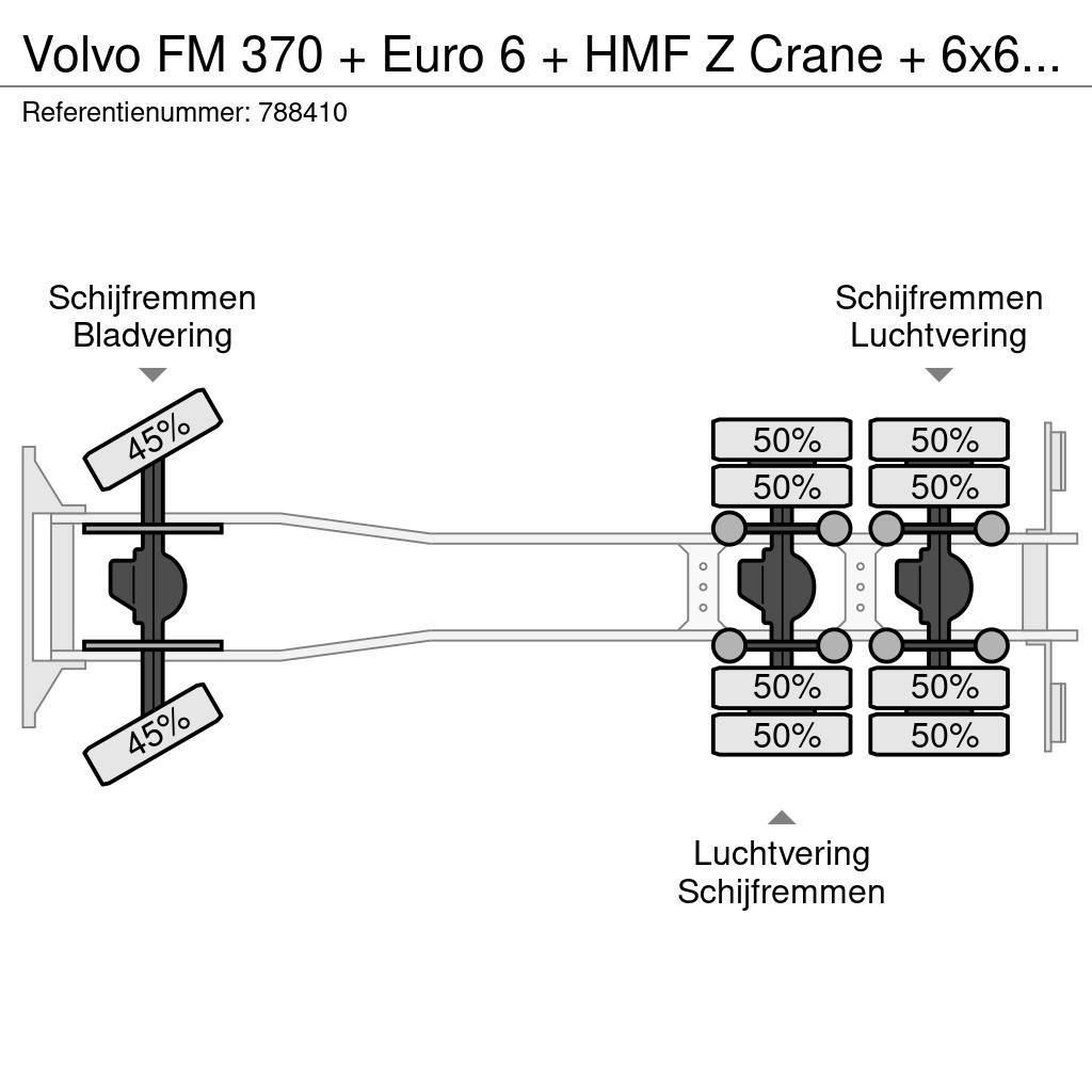 Volvo FM 370 + Euro 6 + HMF Z Crane + 6x6 + Hardox KIPPE Kranen voor alle terreinen