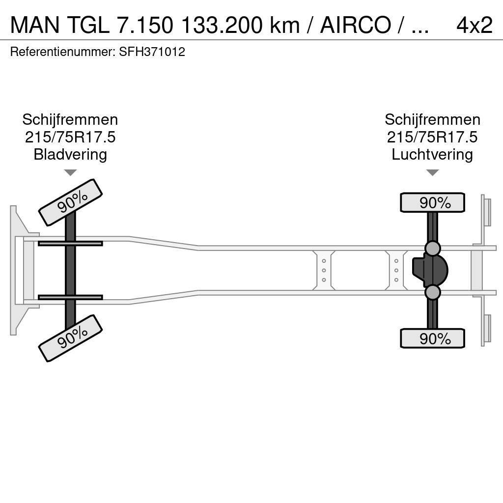 MAN TGL 7.150 133.200 km / AIRCO / MANUEL / CARGOLIFT Bakwagens met gesloten opbouw