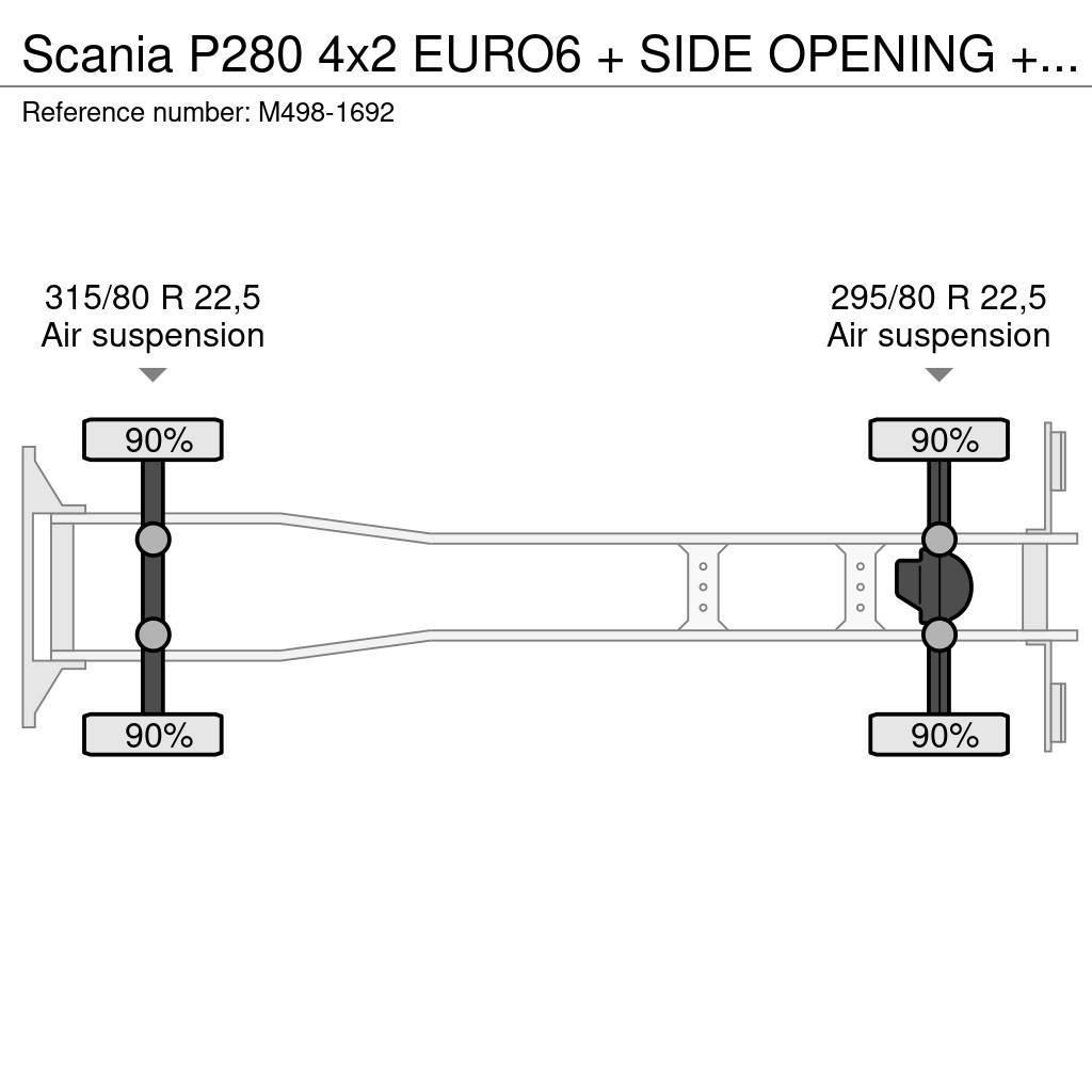 Scania P280 4x2 EURO6 + SIDE OPENING + ADR Bakwagens met gesloten opbouw