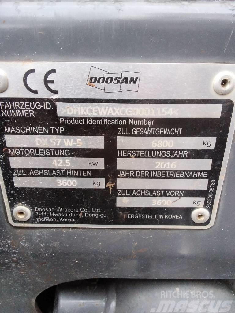 Doosan DX 57 W-5 Wielgraafmachines