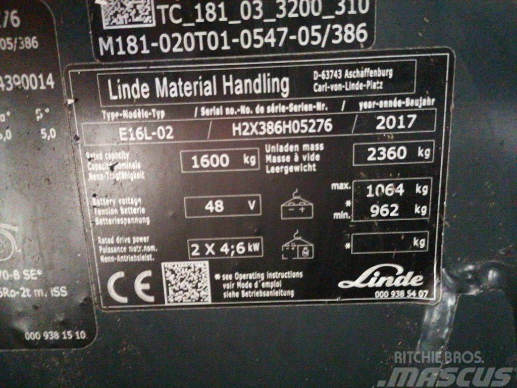 Linde E16L-02 Elektrische heftrucks