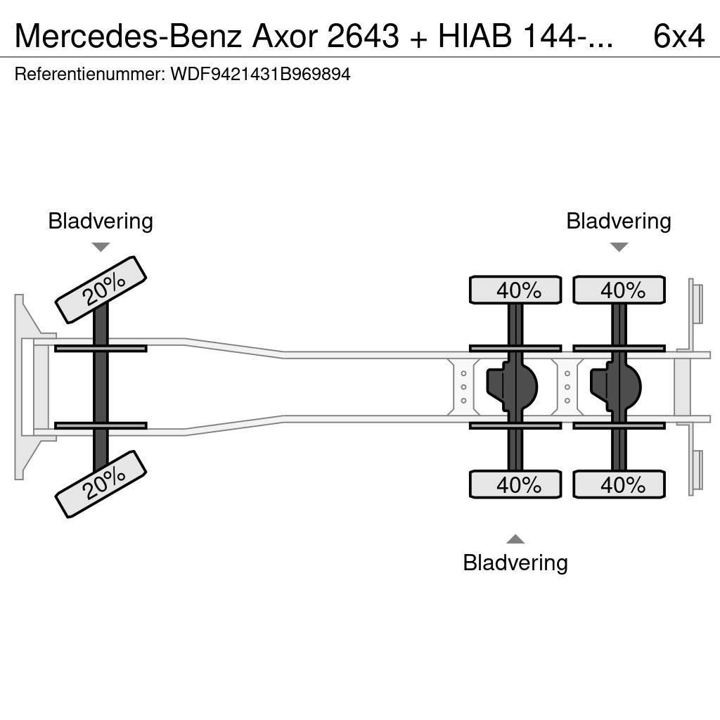 Mercedes-Benz Axor 2643 + HIAB 144-3+REMOTE + EURO 5 + 6X4 BIG A Kranen voor alle terreinen