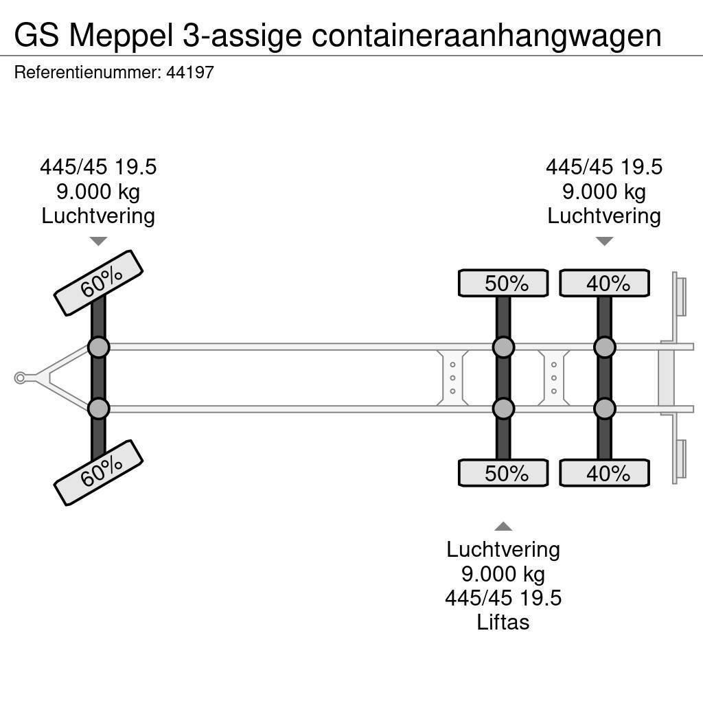 GS Meppel 3-assige containeraanhangwagen Containerchassis