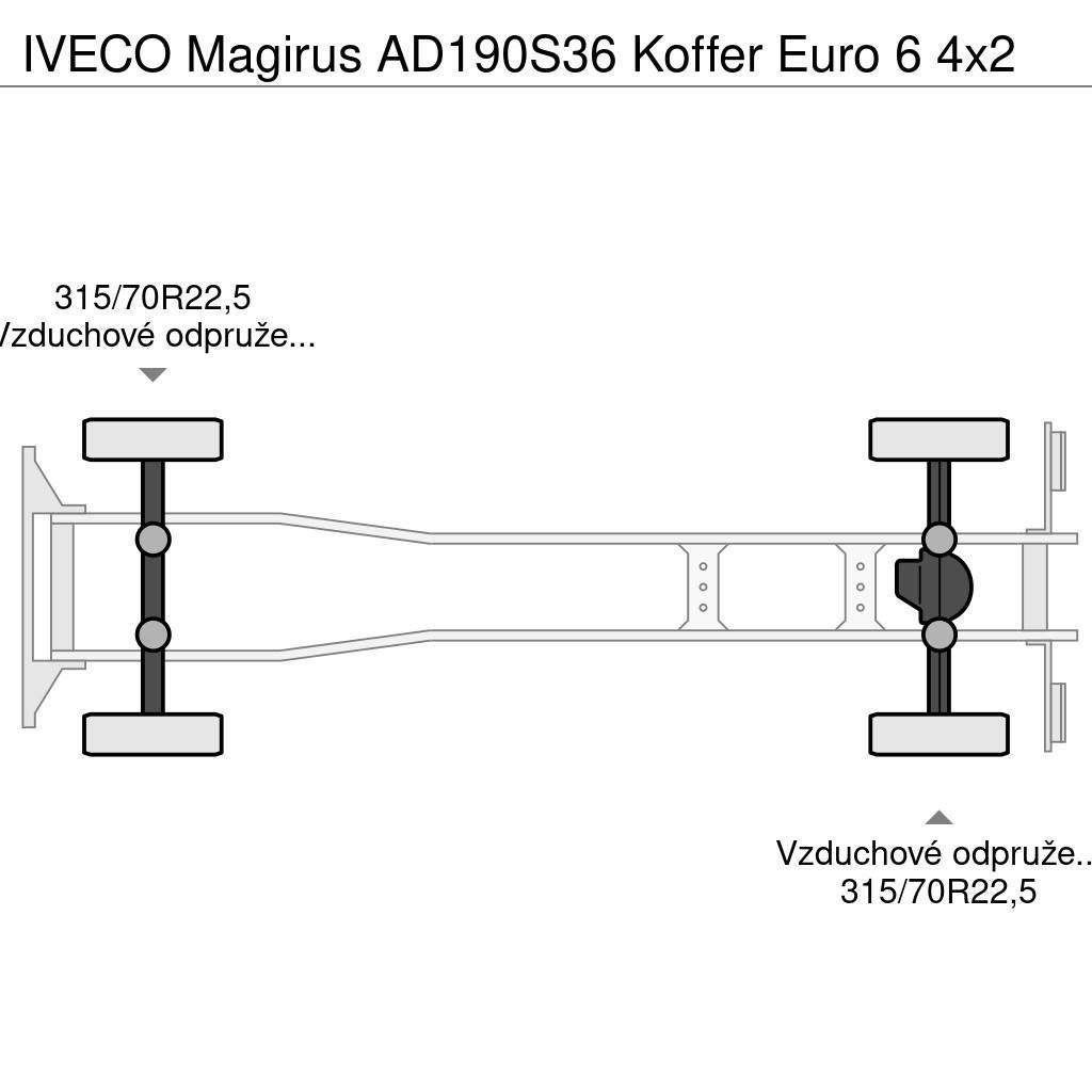 Iveco Magirus AD190S36 Koffer Euro 6 4x2 Bakwagens met gesloten opbouw
