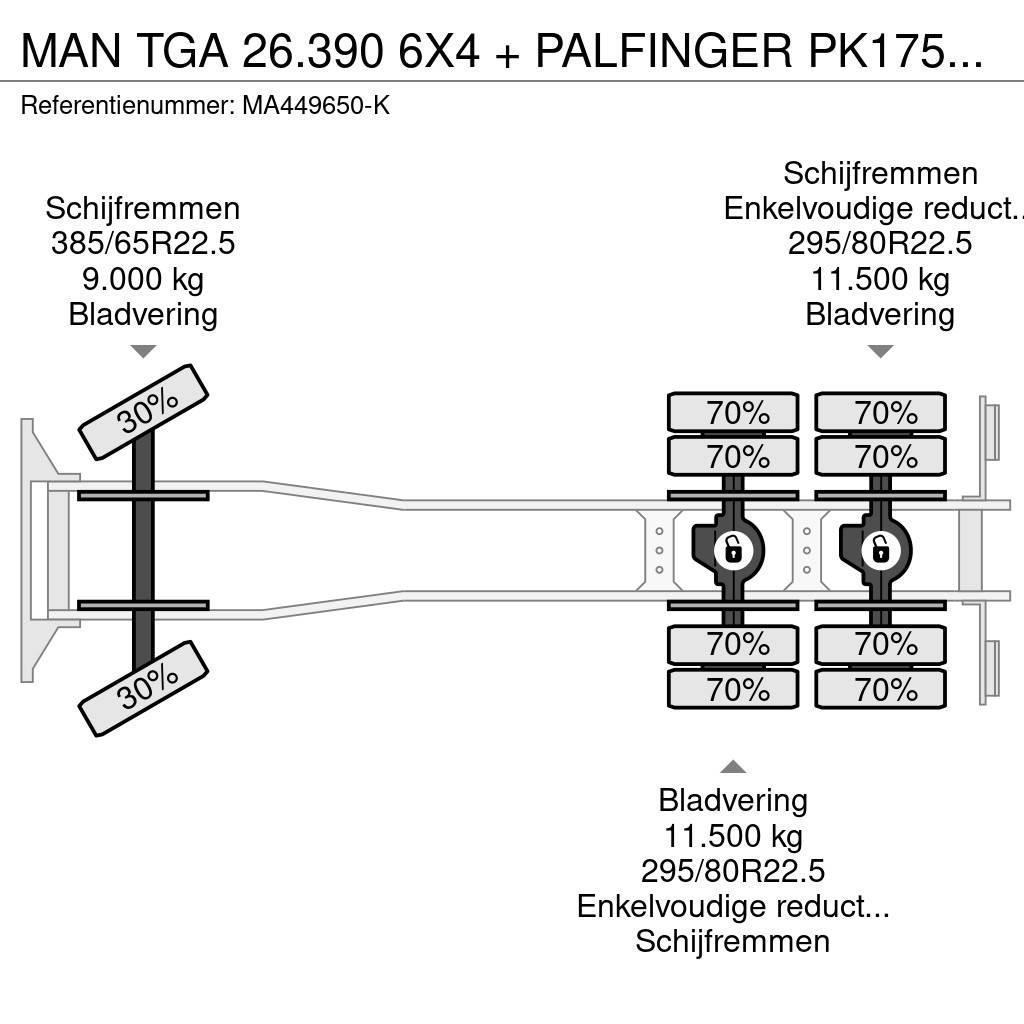 MAN TGA 26.390 6X4 + PALFINGER PK17502 + TIPPER - FULL Kranen voor alle terreinen