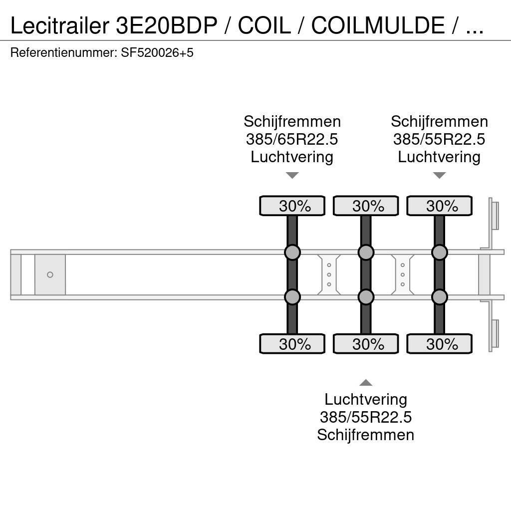 Lecitrailer 3E20BDP / COIL / COILMULDE / FOSSE Á BOBINE / Cont Vlakke laadvloeren