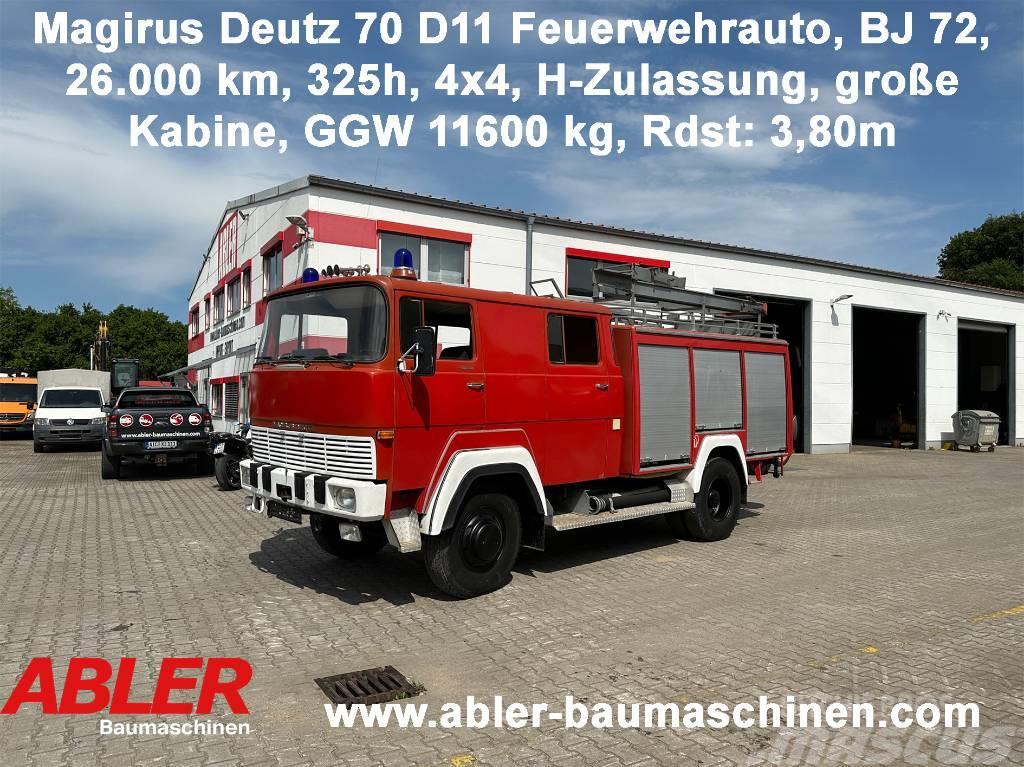 Magirus Deutz 70 D11 Feuerwehrauto 4x4 H-Zulassung Bakwagens met gesloten opbouw