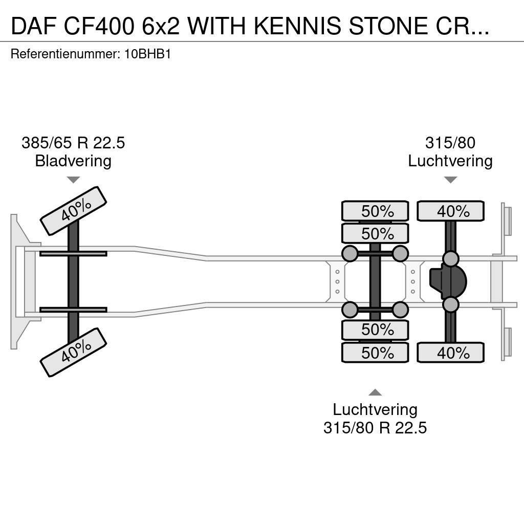 DAF CF400 6x2 WITH KENNIS STONE CRANE EURO 6 Kranen voor alle terreinen