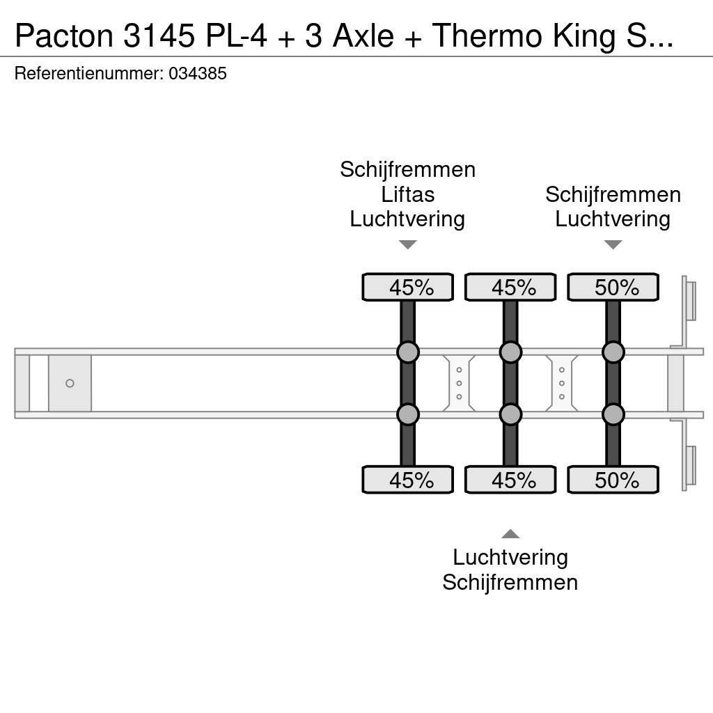 Pacton 3145 PL-4 + 3 Axle + Thermo King SMX SR Koel-vries opleggers