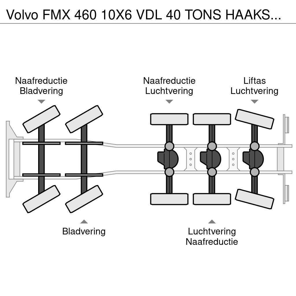 Volvo FMX 460 10X6 VDL 40 TONS HAAKSYSTEEM / KEURING 202 Vrachtwagen met containersysteem