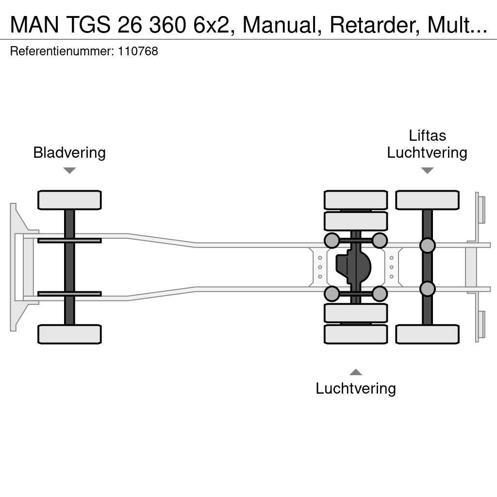 MAN TGS 26 360 6x2, Manual, Retarder, Multilift Vrachtwagen met containersysteem