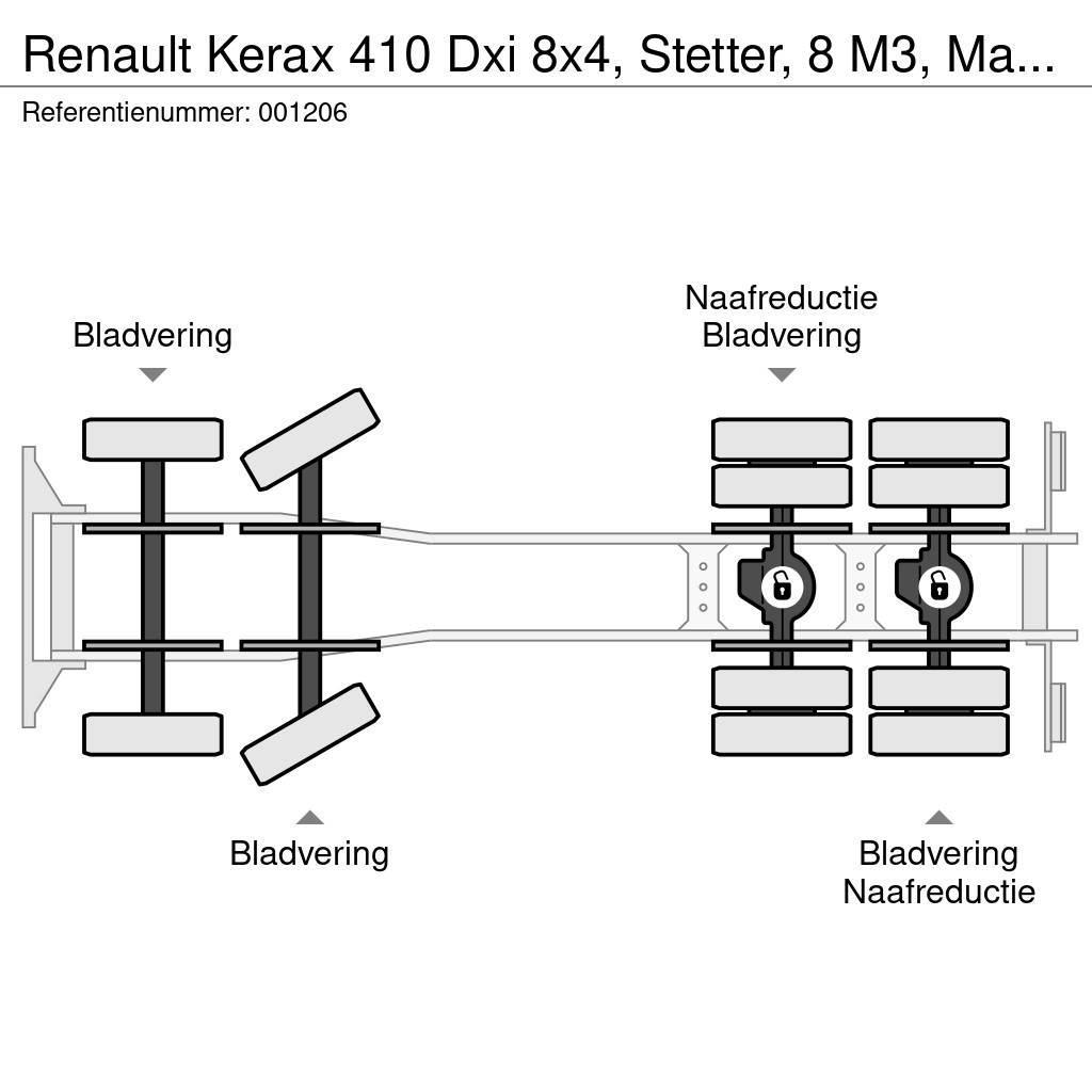 Renault Kerax 410 Dxi 8x4, Stetter, 8 M3, Manual, Steel Su Betonmixers en pompen