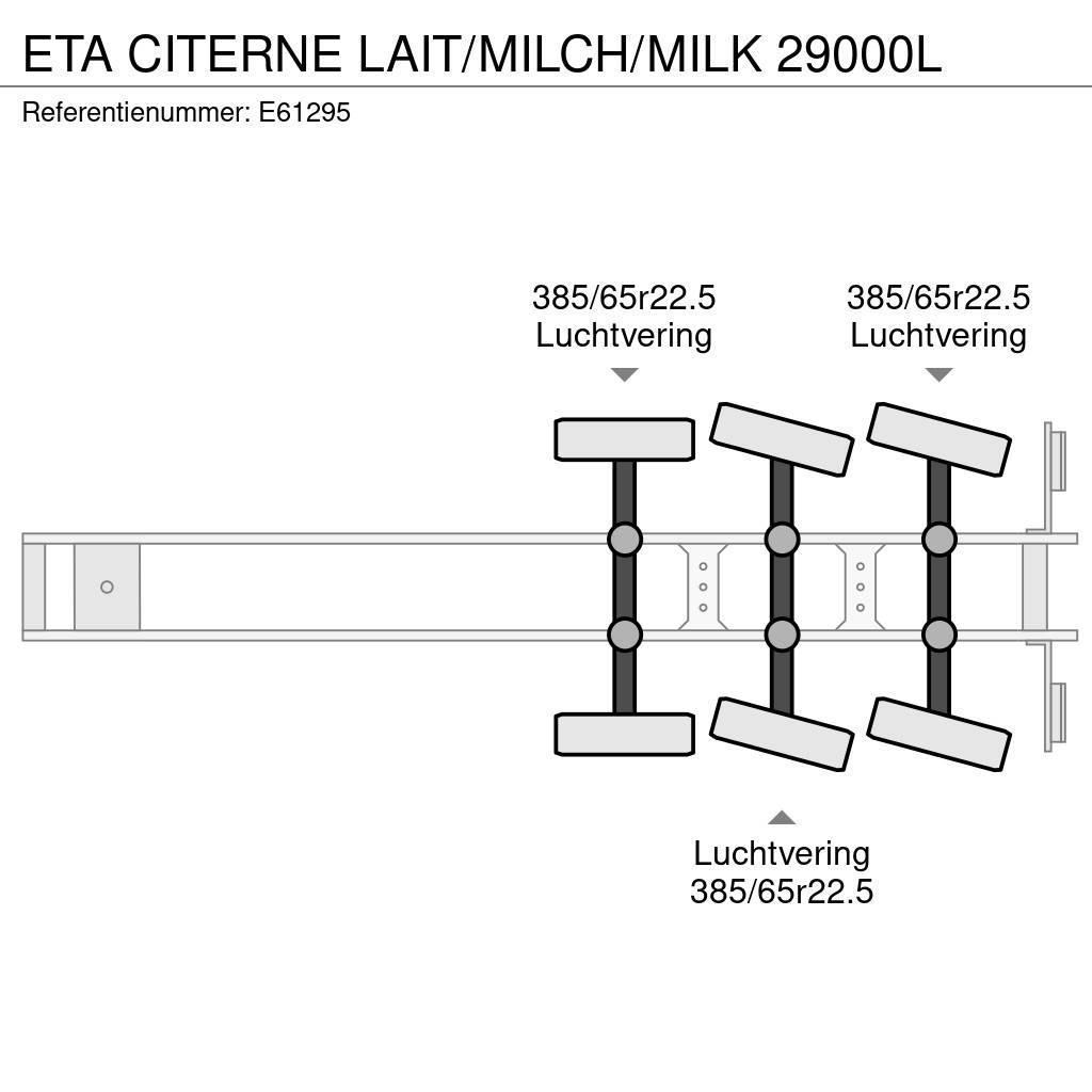 ETA CITERNE LAIT/MILCH/MILK 29000L Tankopleggers