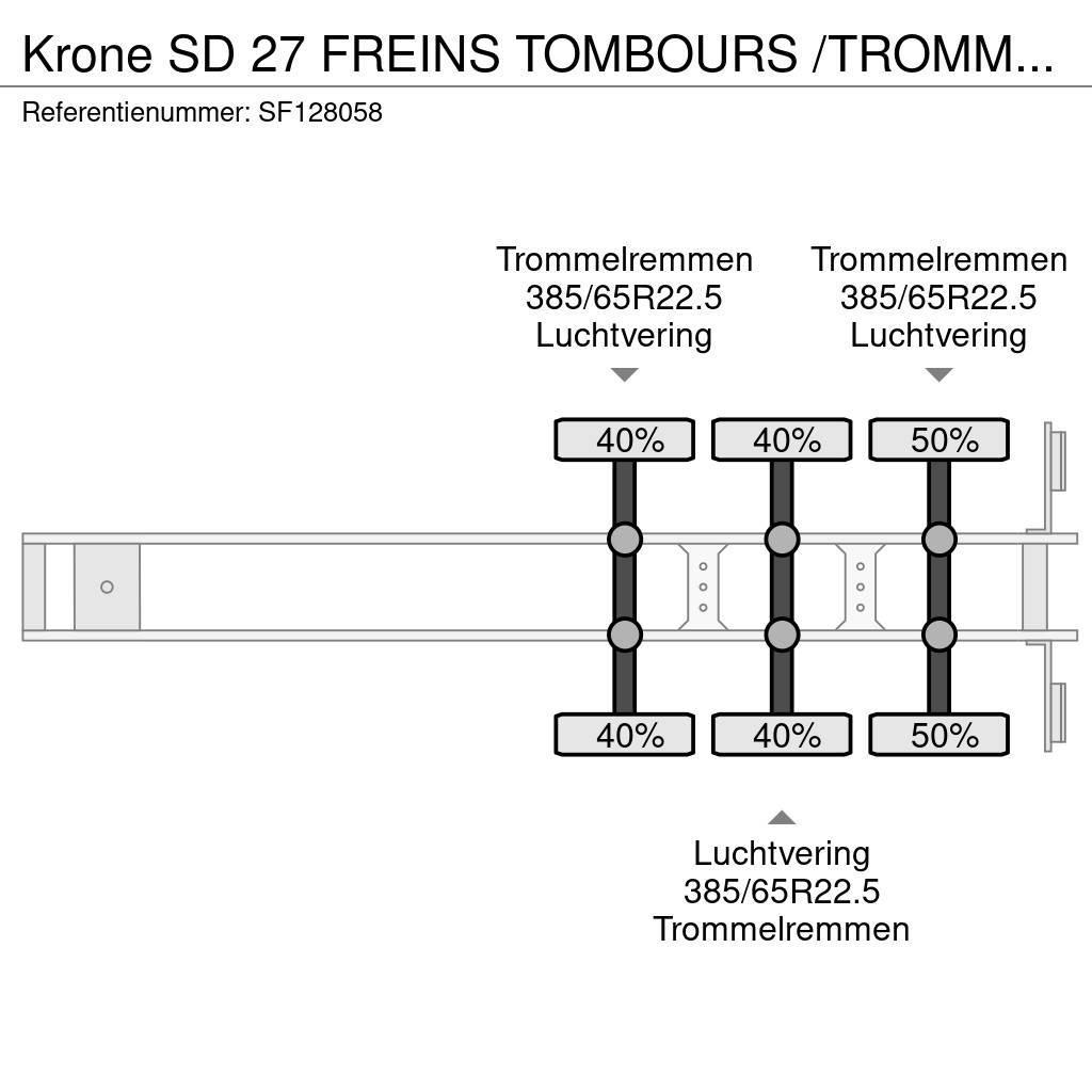 Krone SD 27 FREINS TOMBOURS /TROMMELREMMEN Vlakke laadvloeren