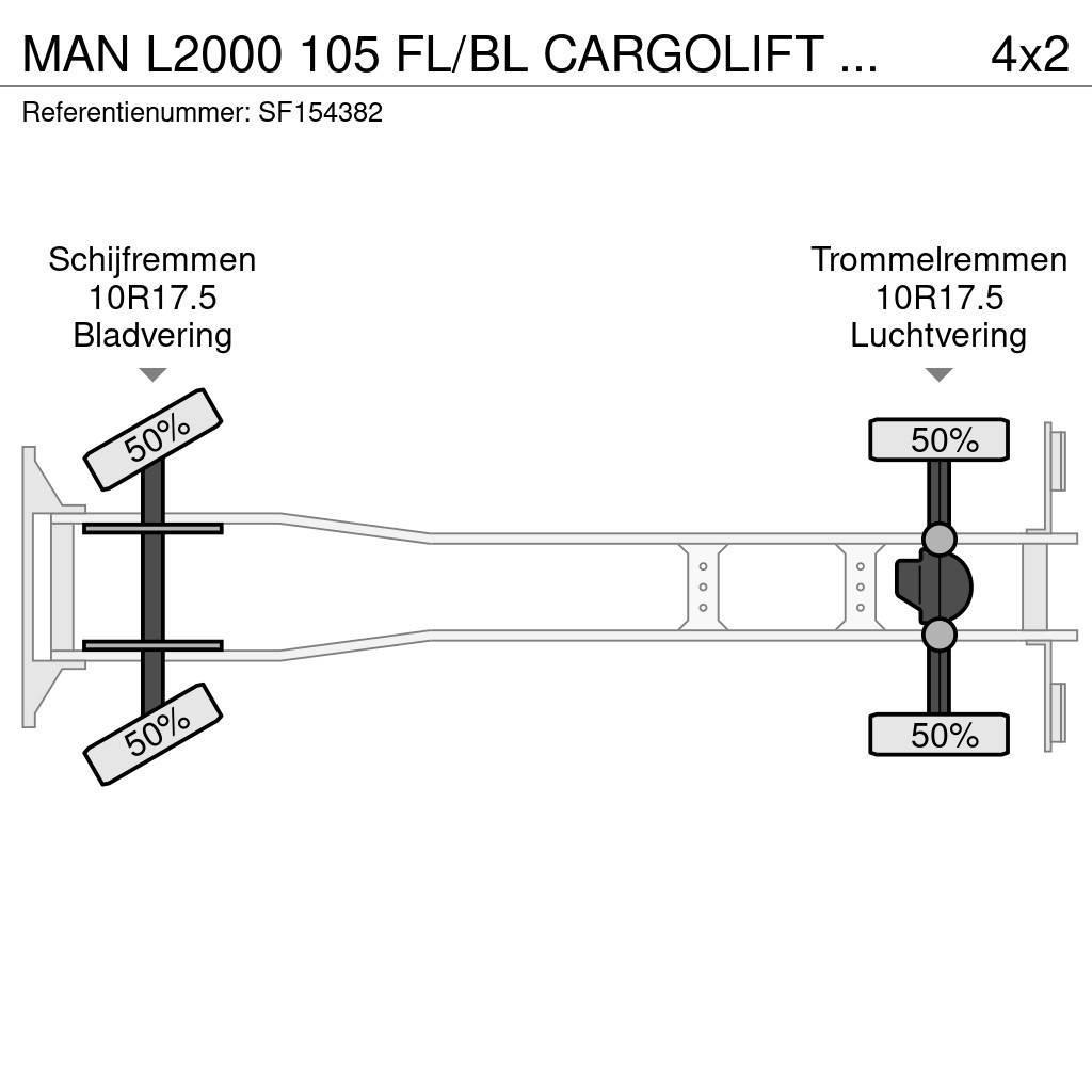 MAN L2000 105 FL/BL CARGOLIFT BAR 1500kg Bakwagens met gesloten opbouw