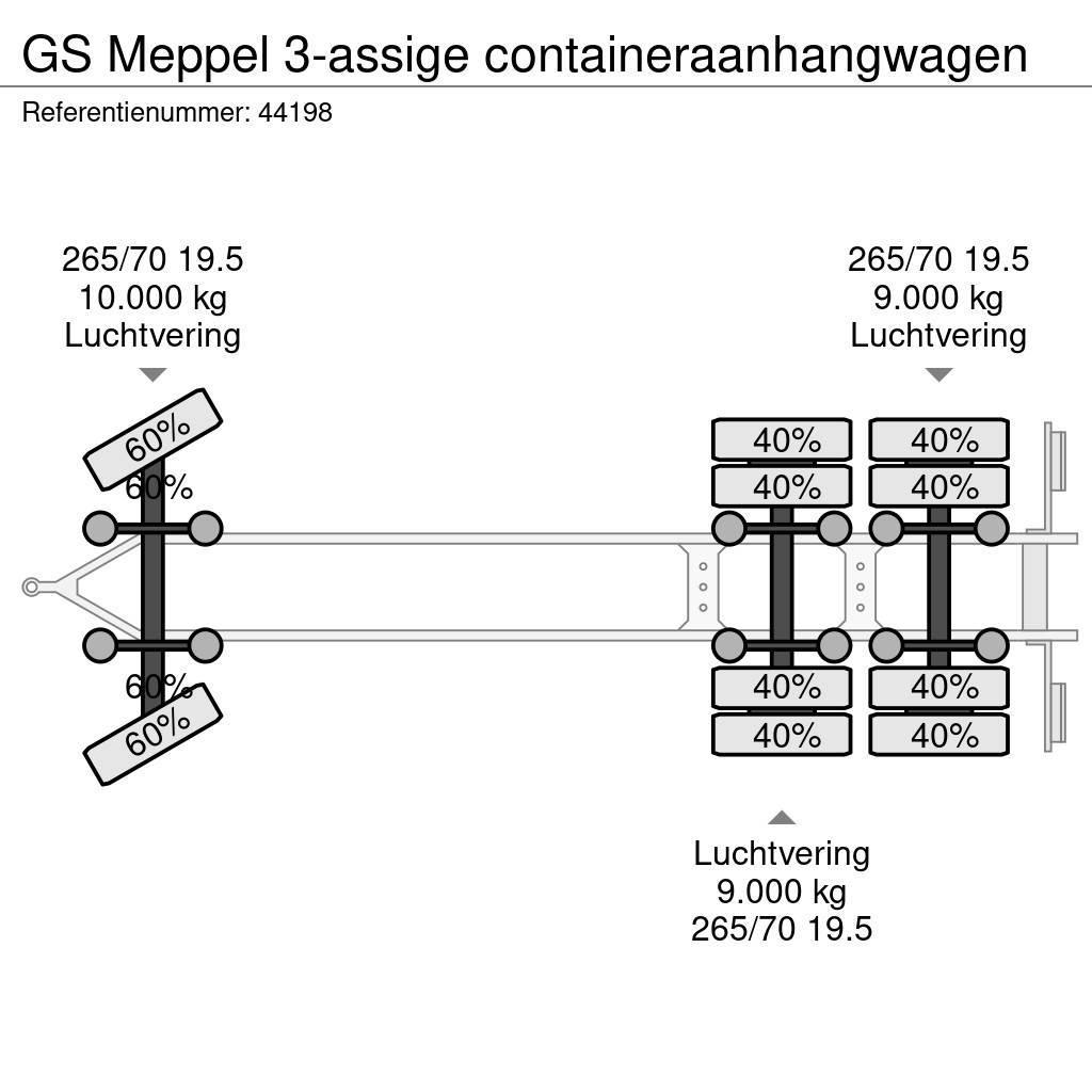 GS Meppel 3-assige containeraanhangwagen Containerchassis